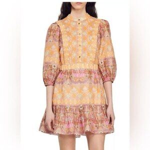 Sandro PARIS -Short Dress With A Mixed Scarf Print